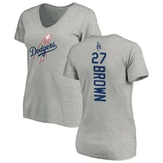 Kevin Brown Women's Los Angeles Dodgers Backer Slim Fit T-Shirt - Ash