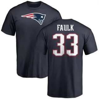 Kevin Faulk New England Patriots Name & Number Logo T-Shirt - Navy