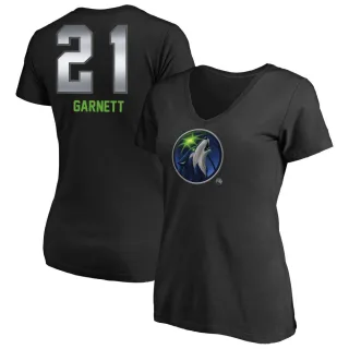 Kevin Garnett Women's Minnesota Timberwolves Black Midnight Mascot T-Shirt