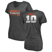 Kevin Huber Women's Cincinnati Bengals Retro Tri-Blend V-Neck T-Shirt - Black