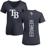 Kevin Kiermaier Women's Tampa Bay Rays Backer Slim Fit T-Shirt - Navy