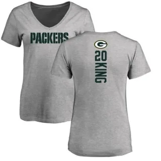 Kevin King Women's Green Bay Packers Backer V-Neck T-Shirt - Ash