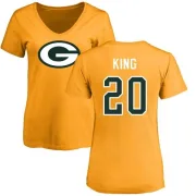 Kevin King Women's Green Bay Packers Name & Number Logo Slim Fit T-Shirt - Gold