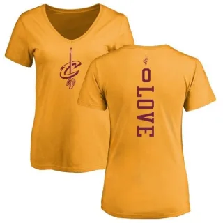 Kevin Love Women's Cleveland Cavaliers Gold One Color Backer Slim-Fit V-Neck T-Shirt
