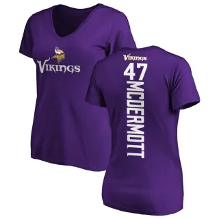 Kevin McDermott Women's Minnesota Vikings Backer Slim Fit T-Shirt - Purple