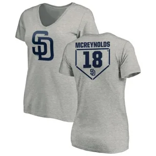 Kevin Mcreynolds Women's San Diego Padres RBI Slim Fit V-Neck T-Shirt - Heathered Gray