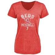 Kevin Mitchell Women's Cincinnati Reds Base Runner Tri-Blend T-Shirt - Red