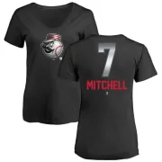 Kevin Mitchell Women's Cincinnati Reds Midnight Mascot V-Neck T-Shirt - Black