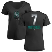 Kevin Mitchell Women's Seattle Mariners Midnight Mascot V-Neck T-Shirt - Black