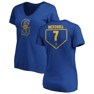 Kevin Mitchell Women's Seattle Mariners RBI Slim Fit V-Neck T-Shirt - Royal