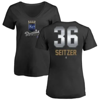 Kevin Seitzer Women's Kansas City Royals Midnight Mascot V-Neck T-Shirt - Black