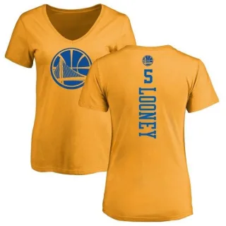 Kevon Looney Women's Golden State Warriors Gold One Color Backer Slim-Fit V-Neck T-Shirt