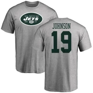 Keyshawn Johnson New York Jets Name & Number Logo T-Shirt - Ash