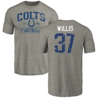 Khari Willis Indianapolis Colts Gray Distressed Name & Number Tri-Blend T-Shirt