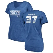 Khari Willis Women's Indianapolis Colts Retro Tri-Blend V-Neck T-Shirt - Royal