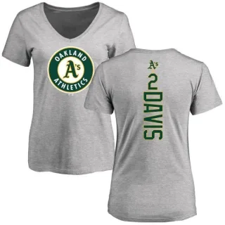 Khris Davis Women's Oakland Athletics Backer Slim Fit T-Shirt - Ash