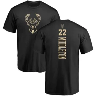 Khris Middleton Milwaukee Bucks Black One Color Backer T-Shirt