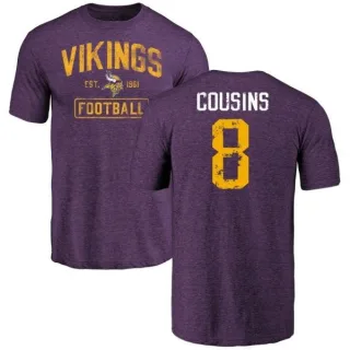 Kirk Cousins Minnesota Vikings Purple Distressed Name & Number Tri-Blend T-Shirt