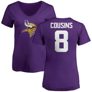 Kirk Cousins Women's Minnesota Vikings Name & Number Logo Slim Fit T-Shirt - Purple