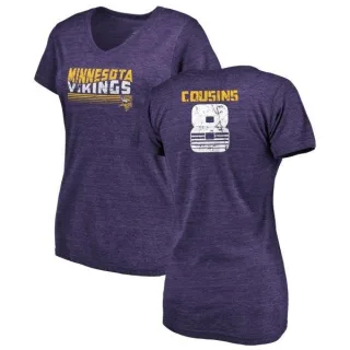 Kirk Cousins Women's Minnesota Vikings Retro Tri-Blend V-Neck T-Shirt - Purple