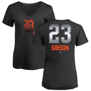 Kirk Gibson Women's Detroit Tigers Midnight Mascot V-Neck T-Shirt - Black