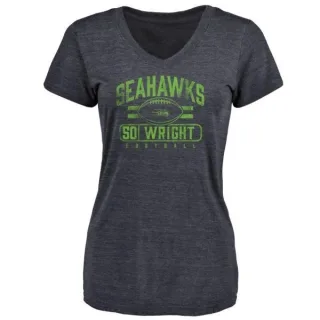 K.J. Wright Women's Seattle Seahawks Flanker Tri-Blend T-Shirt - Navy