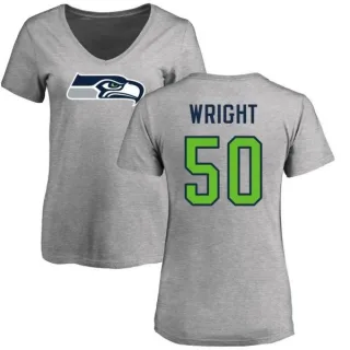 K.J. Wright Women's Seattle Seahawks Name & Number Logo Slim Fit T-Shirt - Ash