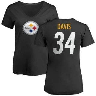 Knile Davis Women's Pittsburgh Steelers Name & Number Logo Slim Fit T-Shirt - Black