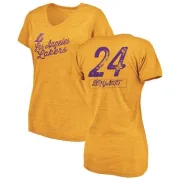 Kobe Bryant Women's Los Angeles Lakers Gold Sideline Tri-Blend V-Neck T-Shirt