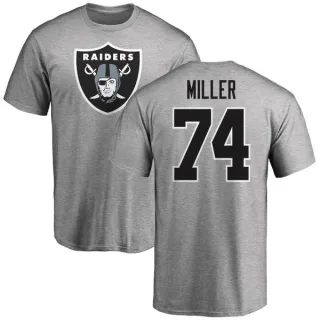 Kolton Miller Oakland Raiders Name & Number Logo T-Shirt - Ash