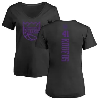 Kosta Koufos Women's Sacramento Kings Black One Color Backer Slim-Fit V-Neck T-Shirt
