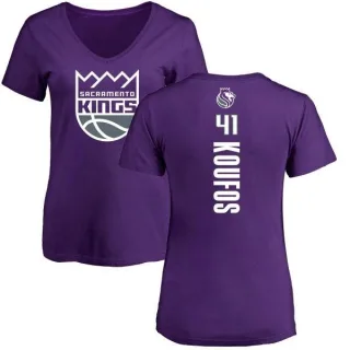 Kosta Koufos Women's Sacramento Kings Purple Backer T-Shirt