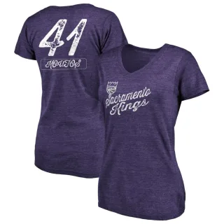 Kosta Koufos Women's Sacramento Kings Purple Sideline Tri-Blend V-Neck T-Shirt