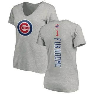 Kosuke Fukudome Women's Chicago Cubs Backer Slim Fit T-Shirt - Ash