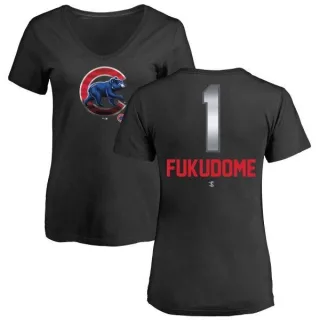 Kosuke Fukudome Women's Chicago Cubs Midnight Mascot V-Neck T-Shirt - Black