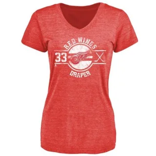 Kris Draper Women's Detroit Red Wings Insignia Tri-Blend T-Shirt - Red