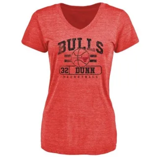 Kris Dunn Women's Chicago Bulls Red Baseline Tri-Blend T-Shirt
