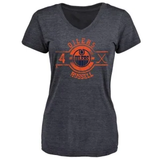 Kris Russell Women's Edmonton Oilers Insignia Tri-Blend T-Shirt - Royal