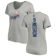 Kristopher Negron Women's Los Angeles Dodgers Backer Slim Fit T-Shirt - Ash