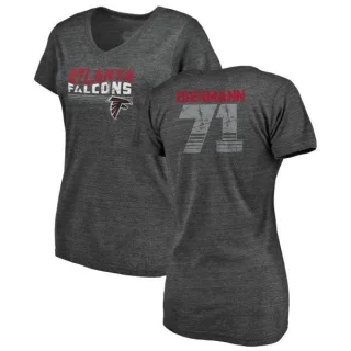 Kroy Biermann Women's Atlanta Falcons Retro Tri-Blend V-Neck T-Shirt - Black