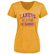 Kurt Rambis Women's Los Angeles Lakers Gold Baseline Tri-Blend T-Shirt