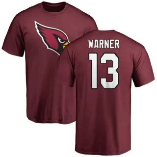 Kurt Warner Arizona Cardinals Name & Number Logo T-Shirt - Maroon