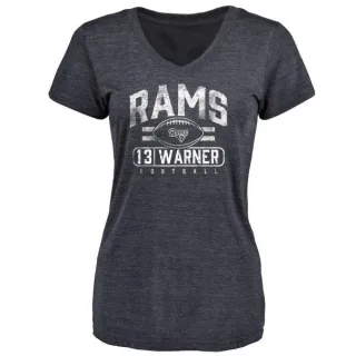 Kurt Warner Women's Los Angeles Rams Flanker Tri-Blend T-Shirt - Navy