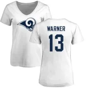 Kurt Warner Women's Los Angeles Rams Name & Number Logo Slim Fit T-Shirt - White