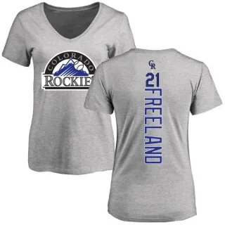 Kyle Freeland Women's Colorado Rockies Backer Slim Fit T-Shirt - Ash