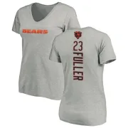 Kyle Fuller Women's Chicago Bears Backer V-Neck T-Shirt - Ash