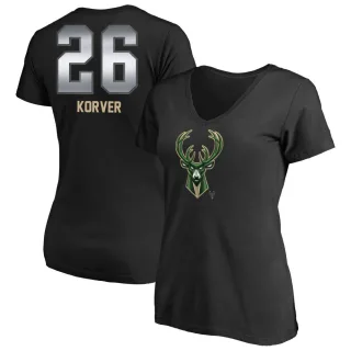 Kyle Korver Women's Milwaukee Bucks Black Midnight Mascot T-Shirt