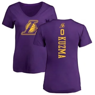 Kyle Kuzma Women's Los Angeles Lakers Purple One Color Backer Slim-Fit V-Neck T-Shirt