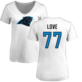 Kyle Love Women's Carolina Panthers Name & Number Logo Slim Fit T-Shirt - White