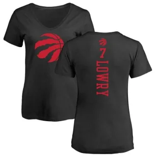 Kyle Lowry Women's Toronto Raptors Black One Color Backer Slim-Fit V-Neck T-Shirt